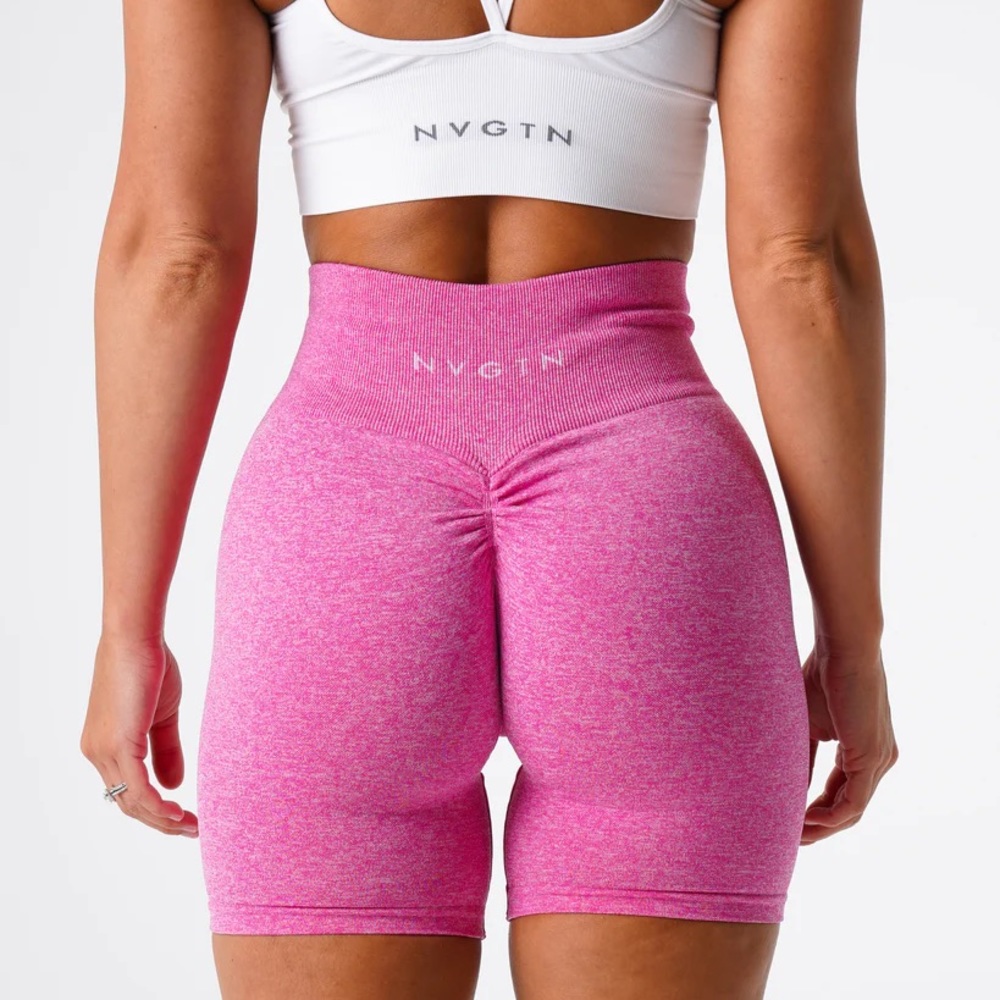 NVGTN bubblegum pink scrunch shorts size M